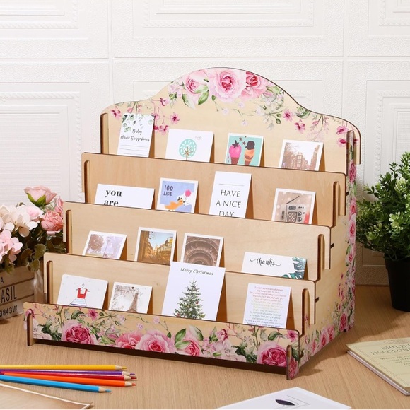 Wooden Display Stand 4 Tiered Organizer Rack For Vendors Retail Display - Picture 4 of 4